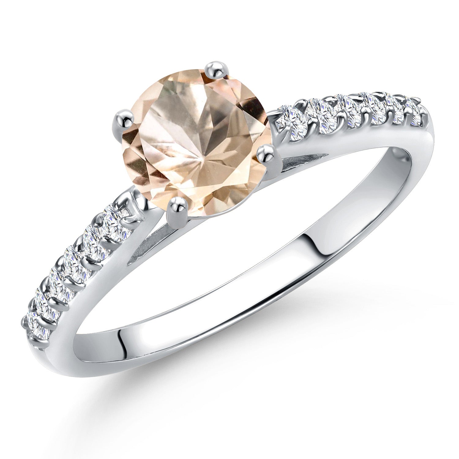 Morganite - October_6_Ring in 10K White Gold