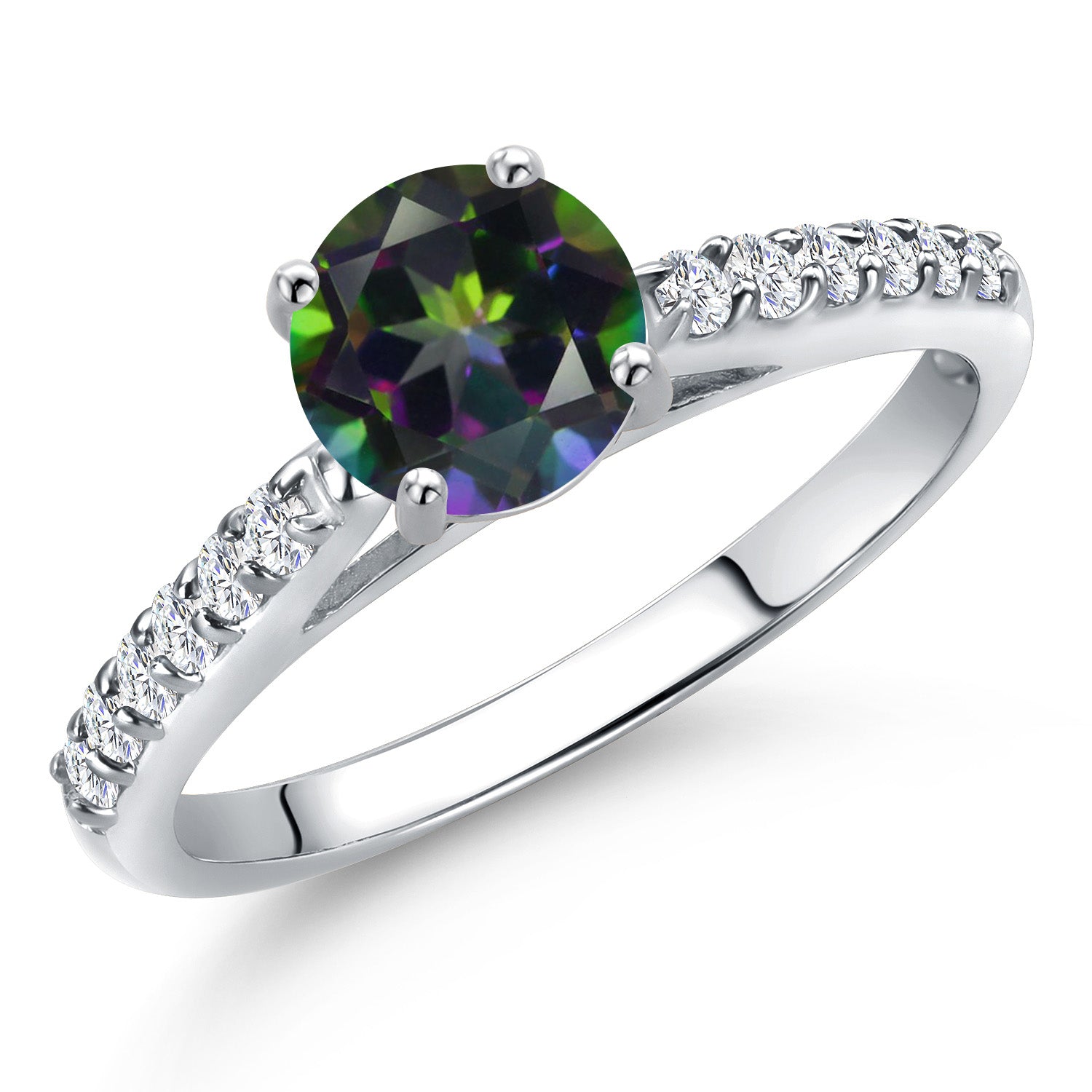 Green Mystic Topaz_5_Ring in 10K White Gold