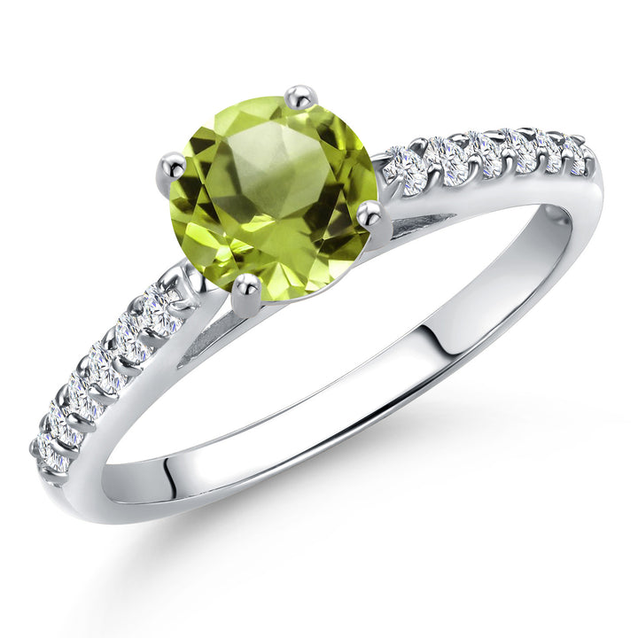 Peridot - August_5_Ring in 10K White Gold
