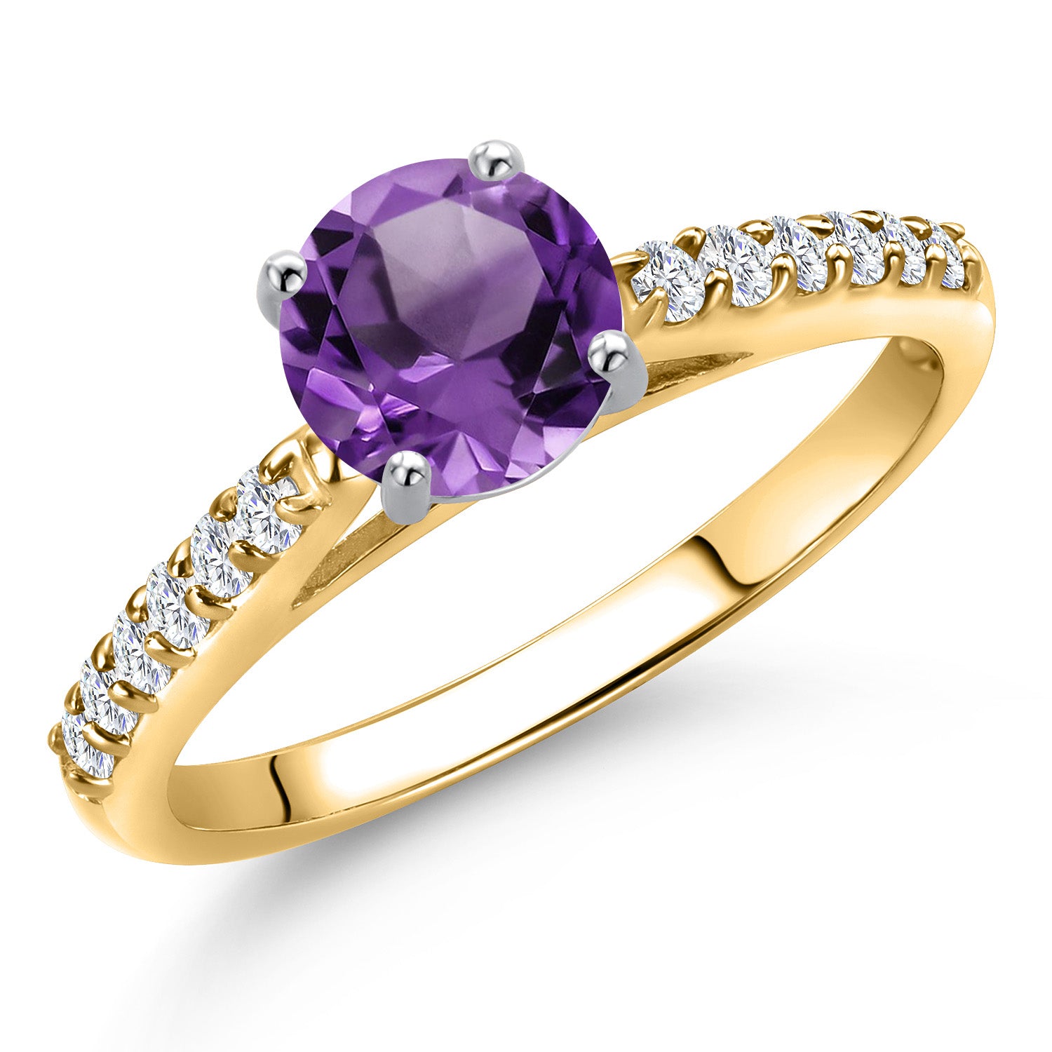Amethyst - February_5_Ring in 10K Two Tone Gold