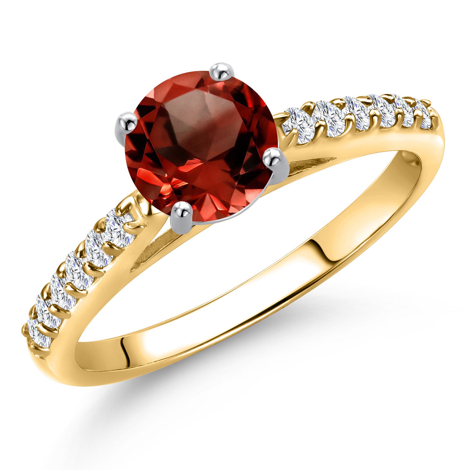 Garnet - January_9_Ring in 10K Two Tone Gold