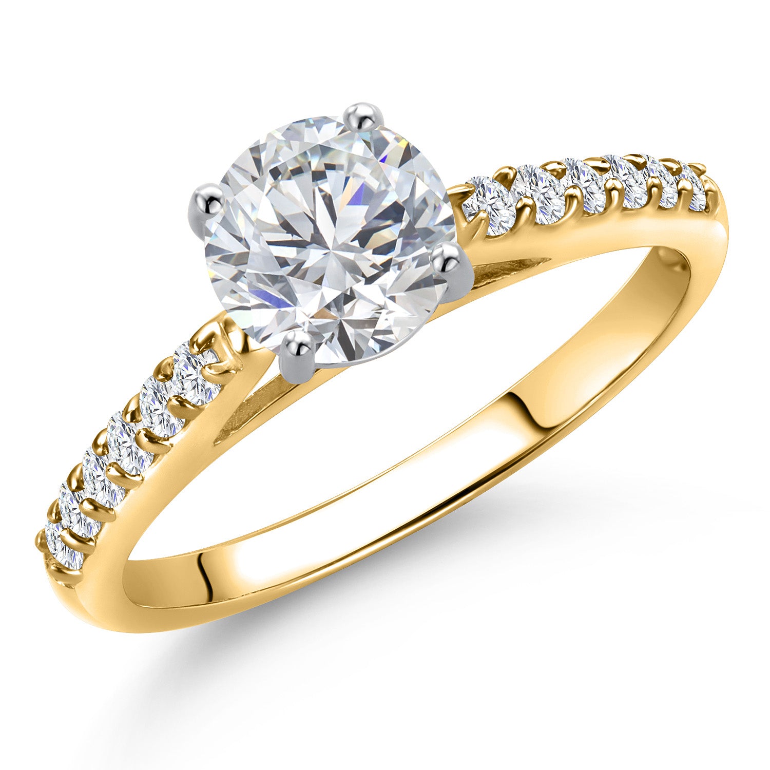 White Lab Grown Diamond - April_8_Ring in 10K Two Tone Gold