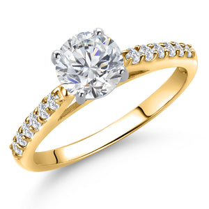 White Lab Grown Diamond - April_5_Ring in 10K Two Tone Gold