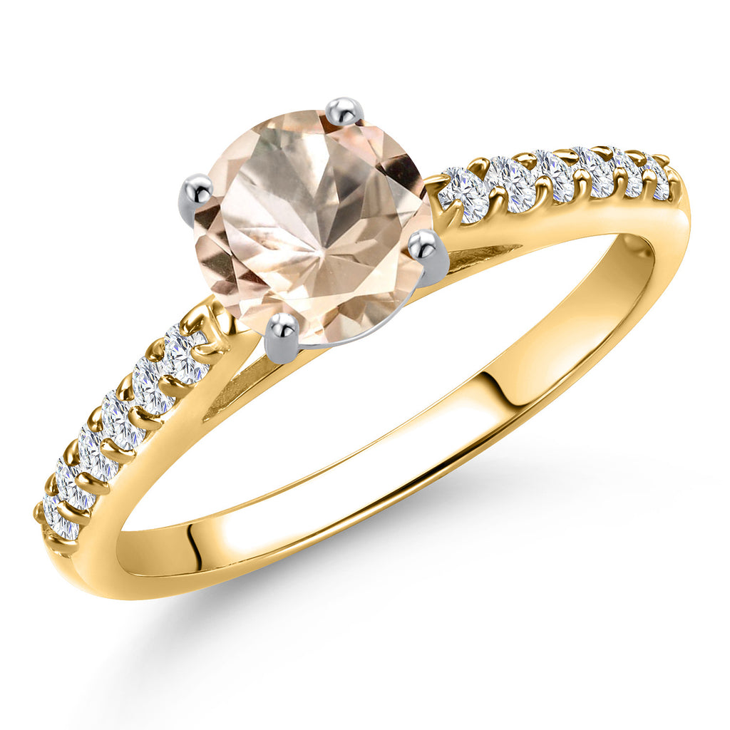 Morganite - October_5_Ring in 10K Two Tone Gold