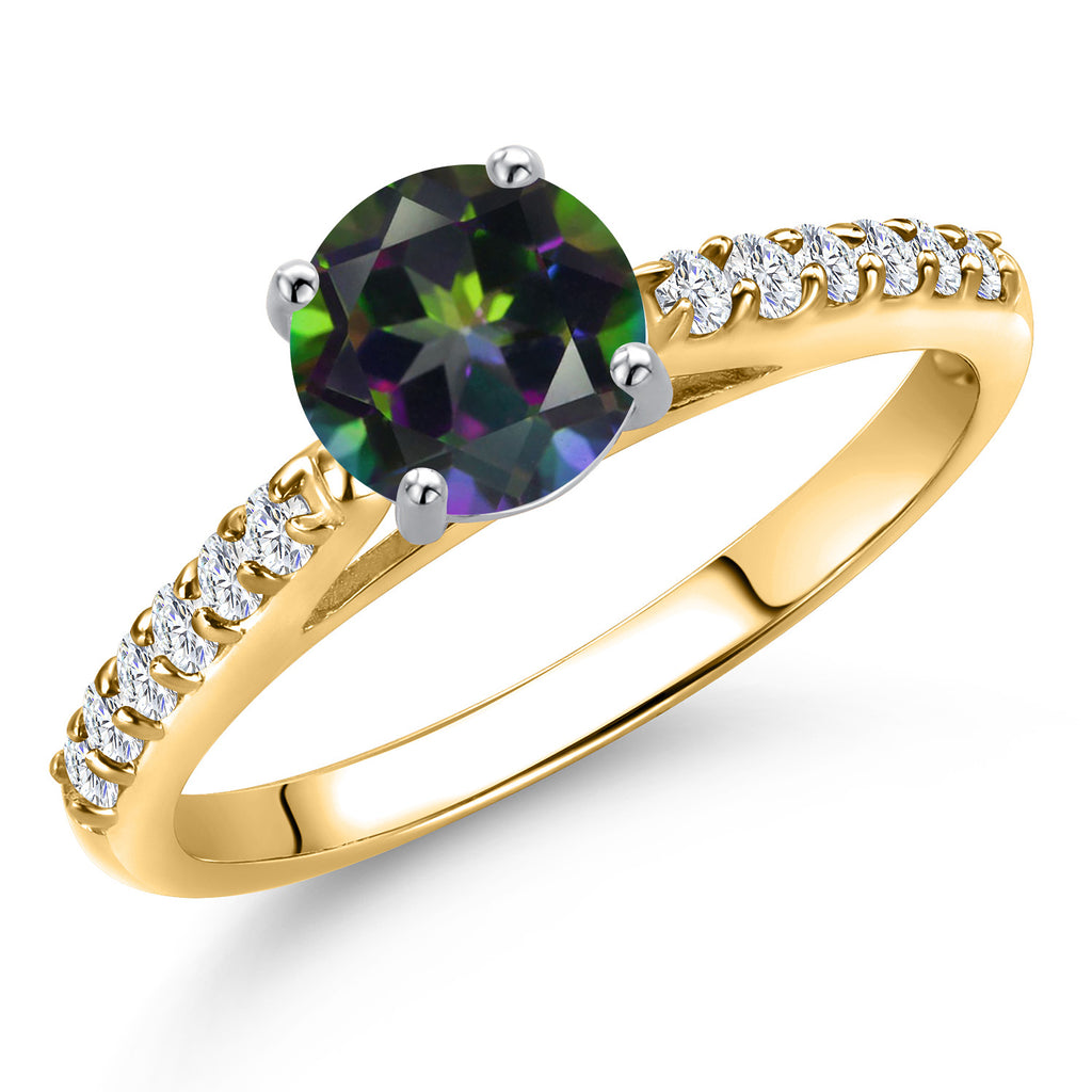 Green Mystic Topaz_9_Ring in 10K Two Tone Gold