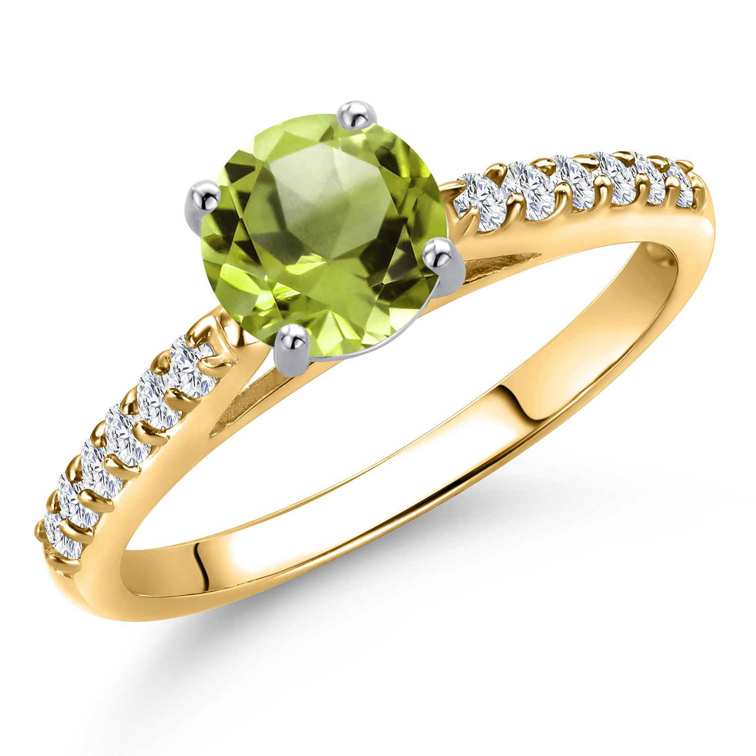 Peridot - August_7_Ring in 10K Two Tone Gold