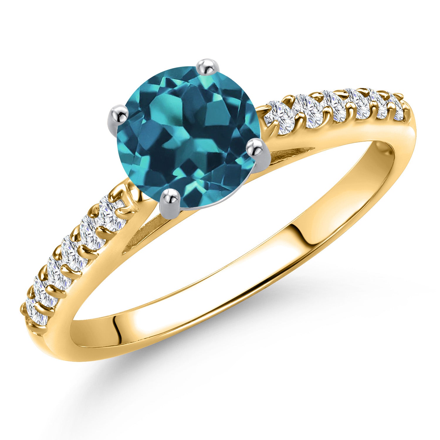 London Blue Topaz - November_8_Ring in 10K Two Tone Gold