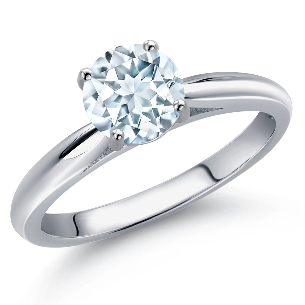Aquamarine - March_8_Ring in 10K White Gold