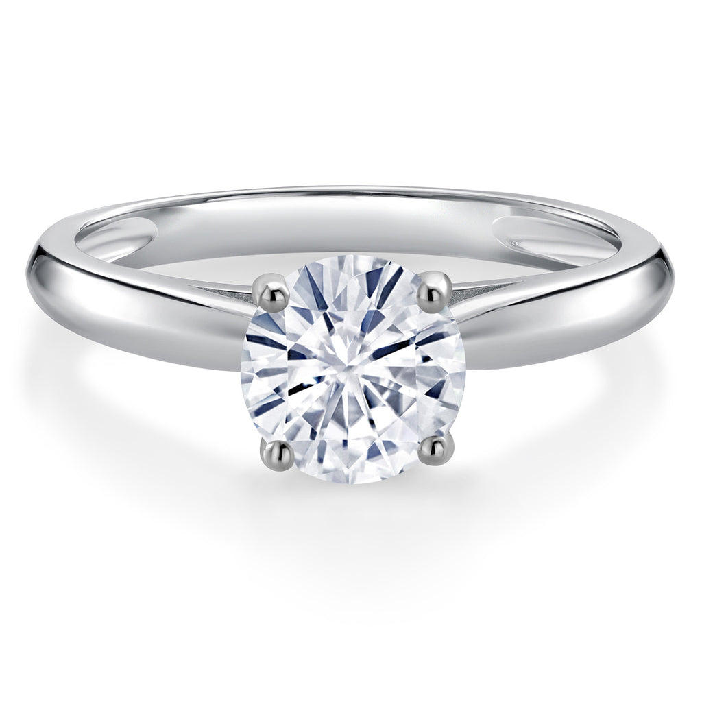 White Moissanite - April_Ring in 10K White Gold