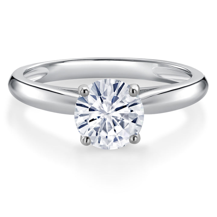 White Moissanite - April_Ring in 10K White Gold
