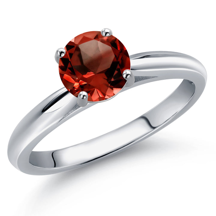 Garnet - January_8_Ring in 10K White Gold