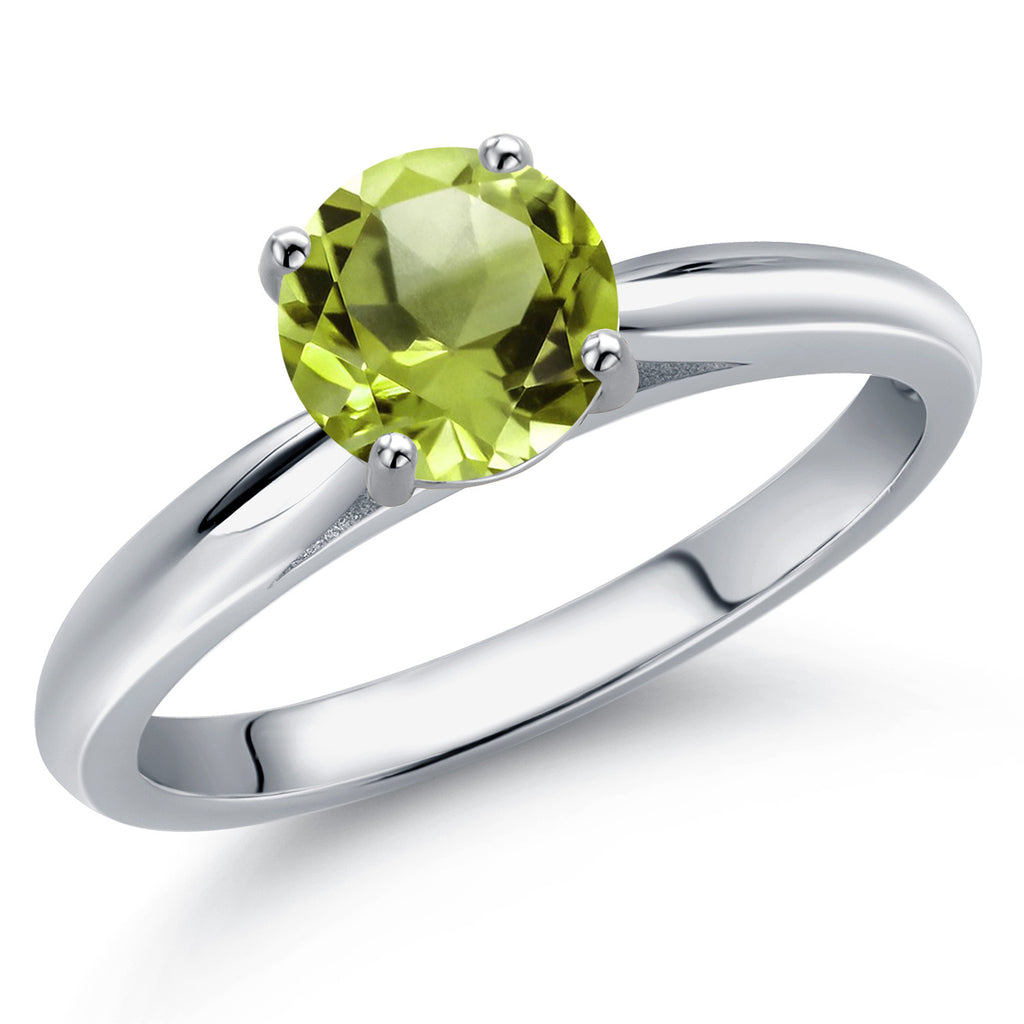 Peridot - August_7_Ring in 10K White Gold