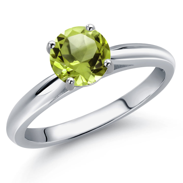 Peridot - August_8_Ring in 10K White Gold
