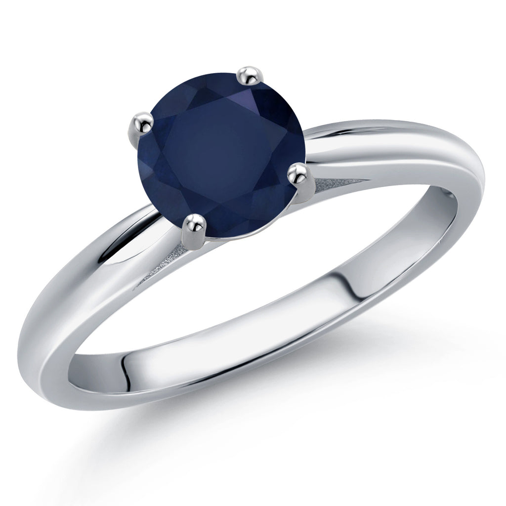 Blue Sapphire - September_6_Ring in 10K White Gold