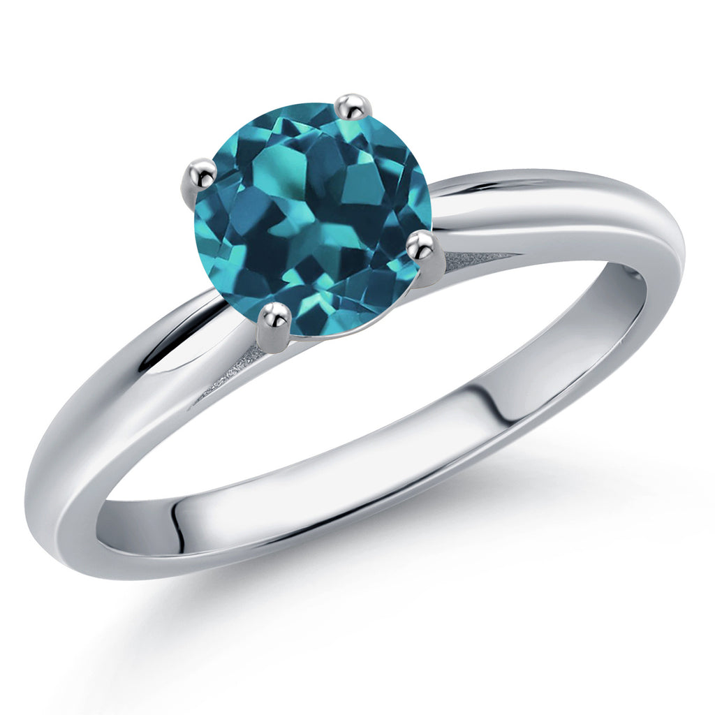London Blue Topaz - November_7_Ring in 10K White Gold