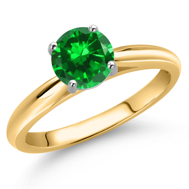 Created Emerald - May_5_Ring in 10K Two Tone Gold