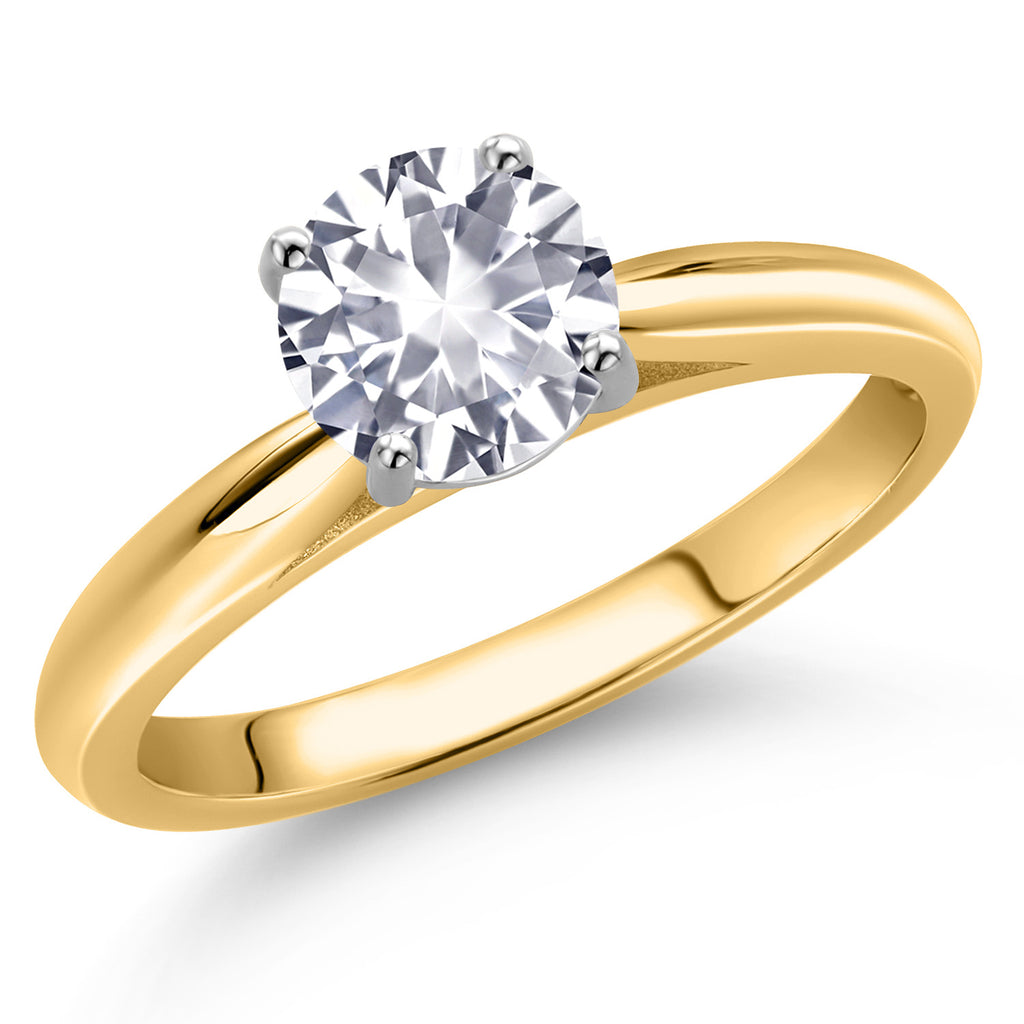 White Created Sapphire - September_9_Ring in 10K Two Tone Gold