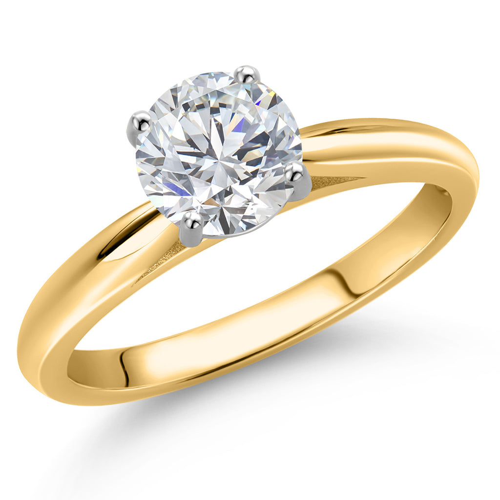 White Lab Grown Diamond - April_5_Ring in 10K Two Tone Gold