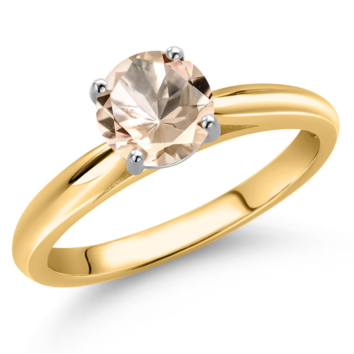 Morganite - October_6_Ring in 10K Two Tone Gold