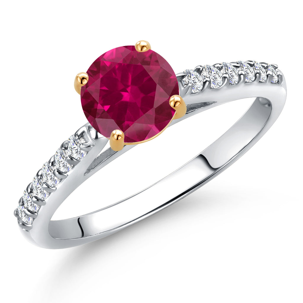 Created Ruby - July_5_Ring in 925 Sterling Silver and 10K Yellow Gold