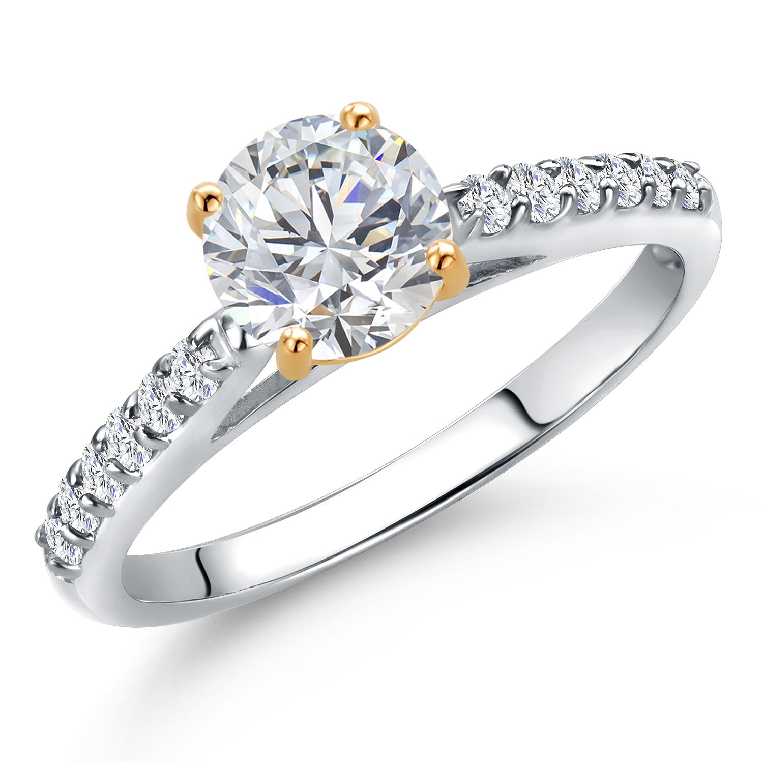 Ring in 925 Sterling Silver and 10K Yellow Gold