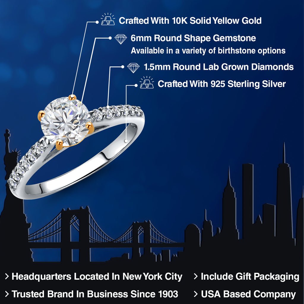 Ring in 925 Sterling Silver and 10K Yellow Gold