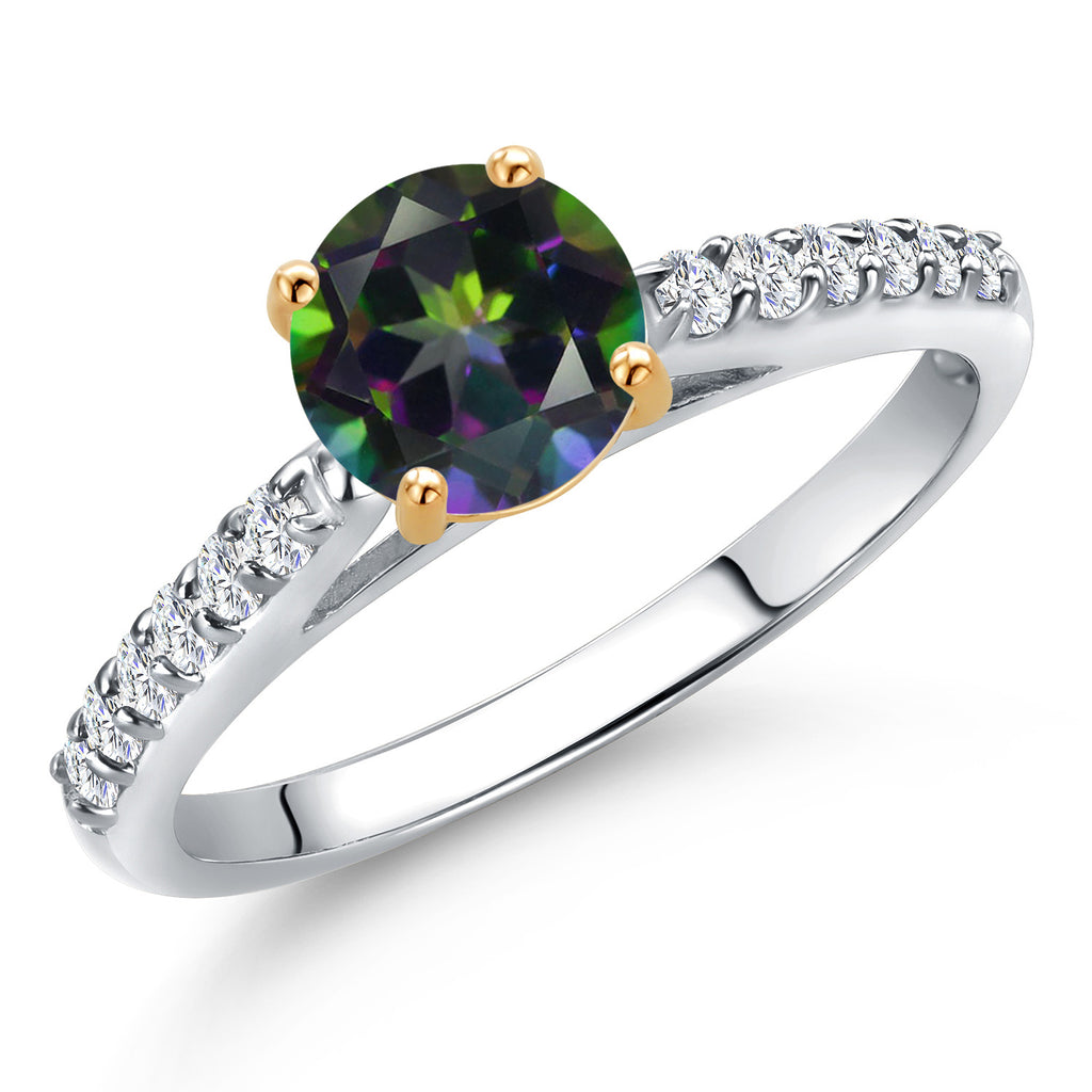 Green Mystic Topaz_9_Ring in 925 Sterling Silver and 10K Yellow Gold