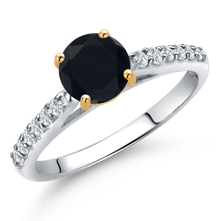 Onyx - December_5_Ring in 925 Sterling Silver and 10K Yellow Gold