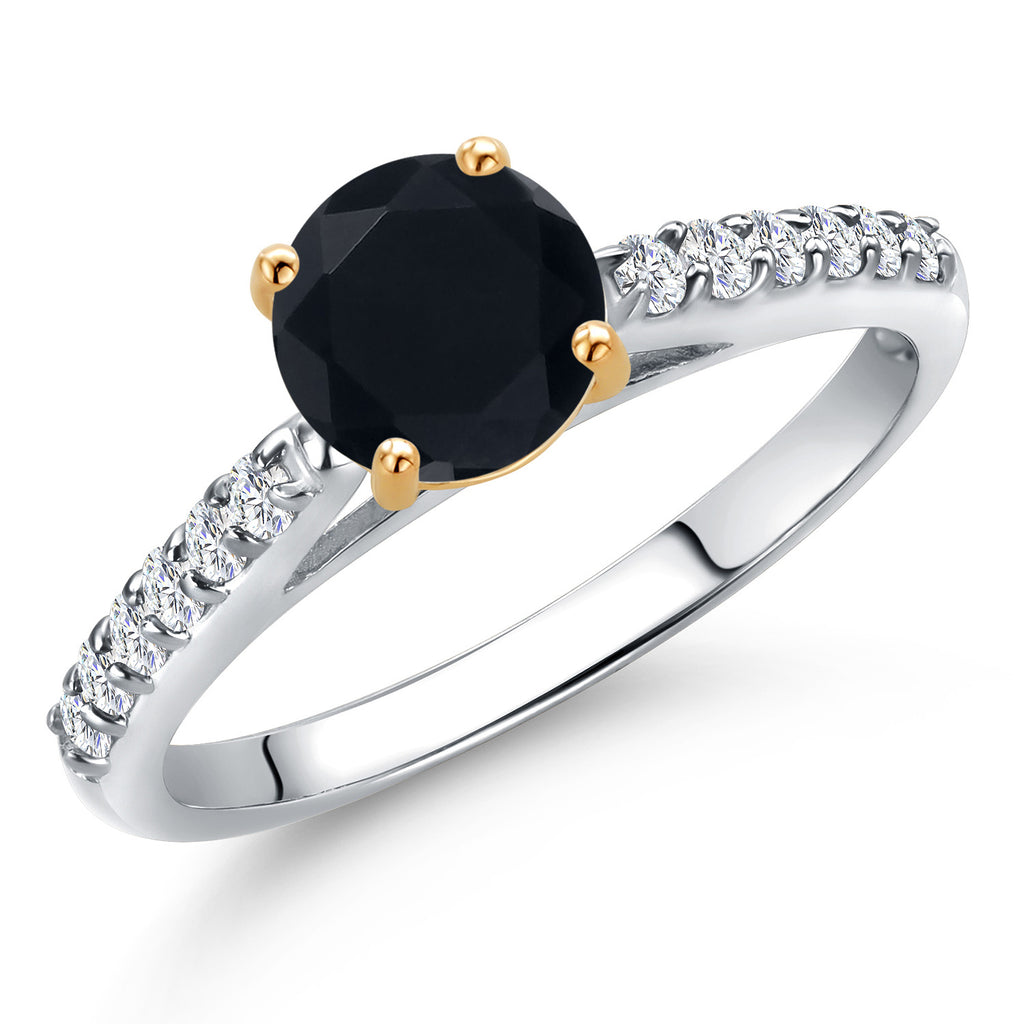 Onyx - December_8_Ring in 925 Sterling Silver and 10K Yellow Gold
