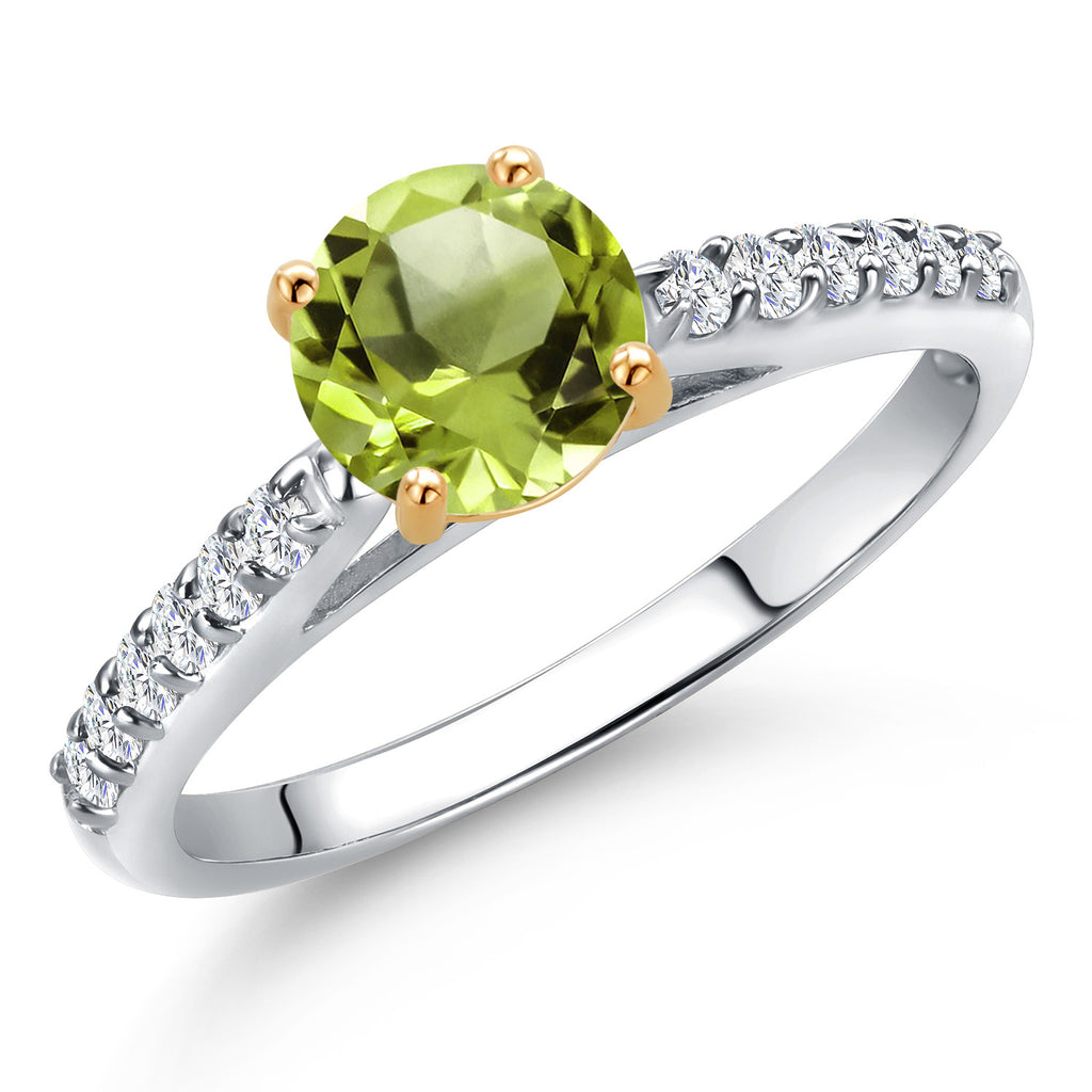 Peridot - August_6_Ring in 925 Sterling Silver and 10K Yellow Gold