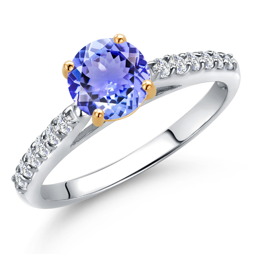 Tanzanite - December_6_Ring in 925 Sterling Silver and 10K Yellow Gold