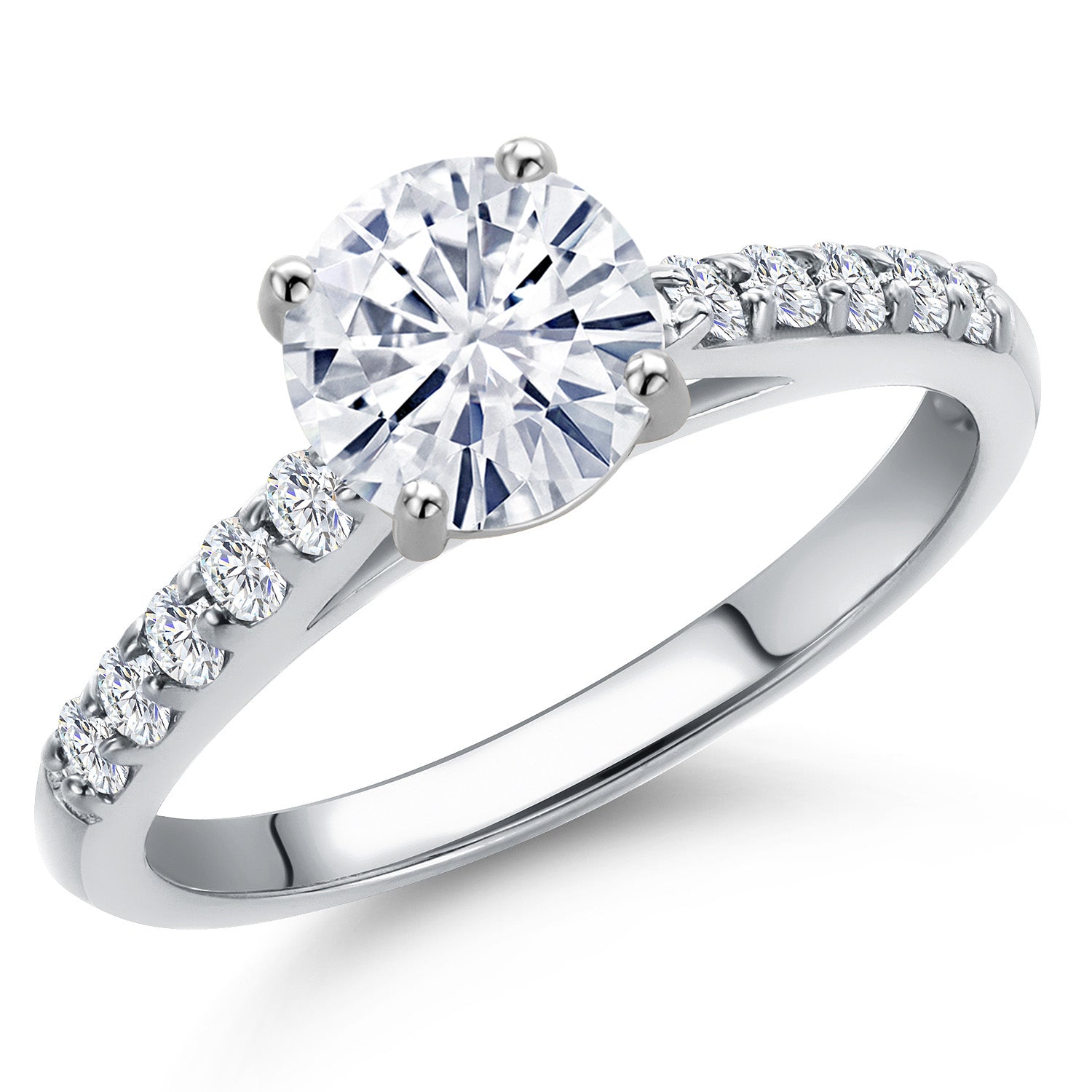 White Moissanite - April_Ring in 10K White Gold