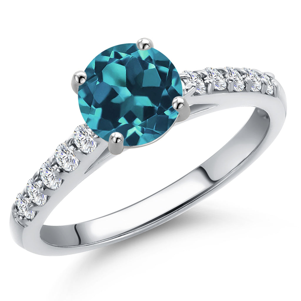 London Blue Topaz - November_8_Ring in 10K White Gold