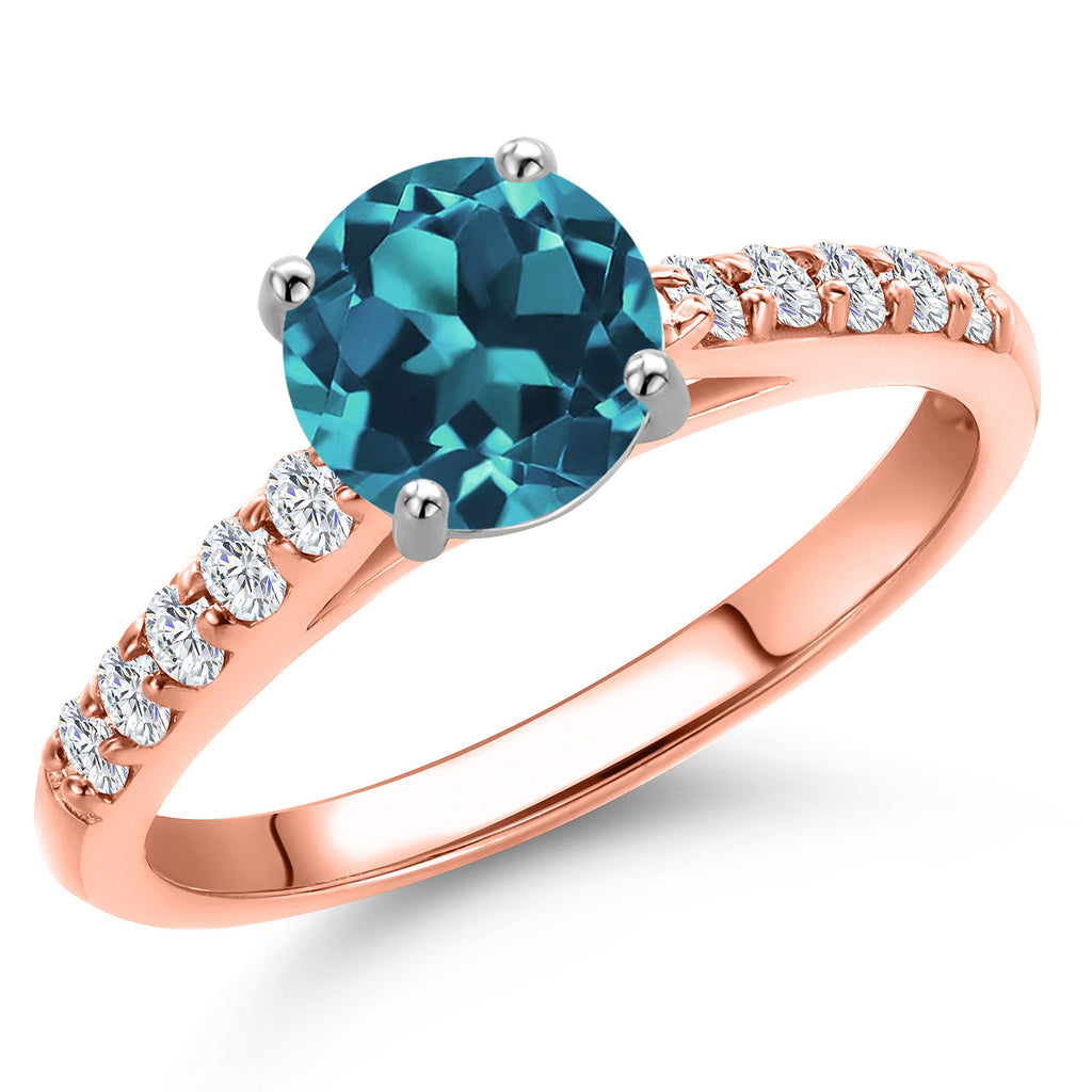 London Blue Topaz - November_6_Ring in 10K Two Tone Gold