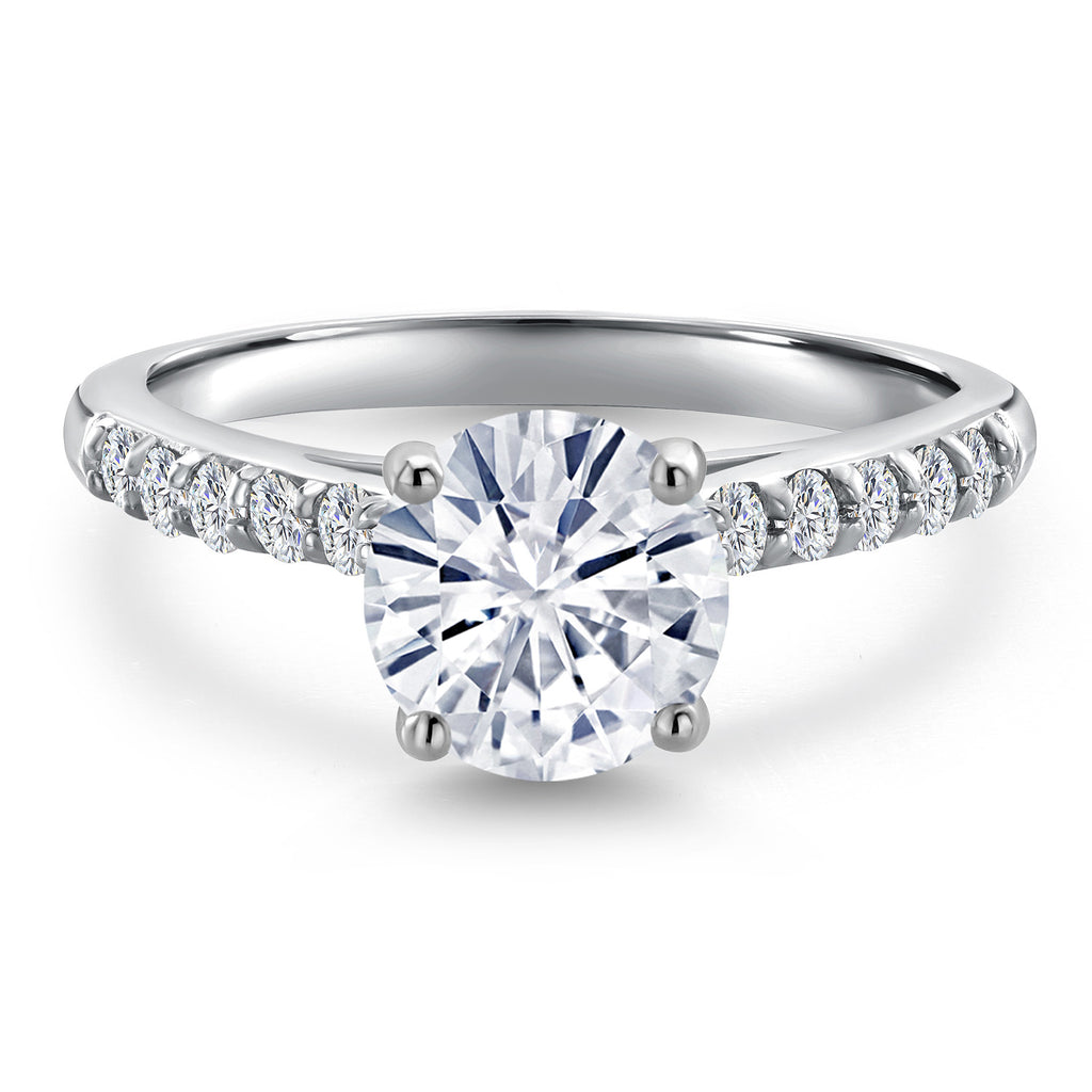 White Moissanite - April_Ring in 10K White Gold