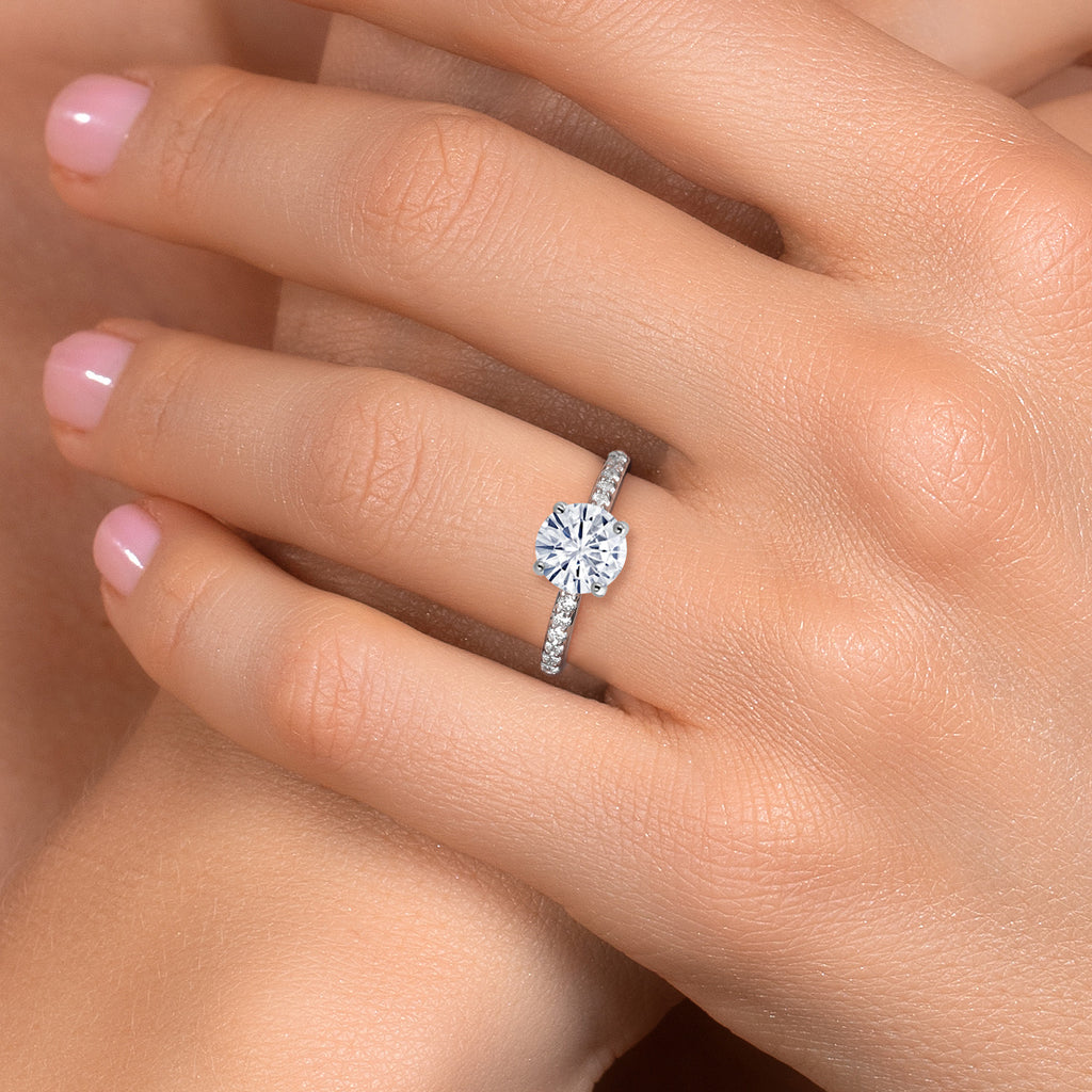 White Moissanite - April_Ring in 10K White Gold