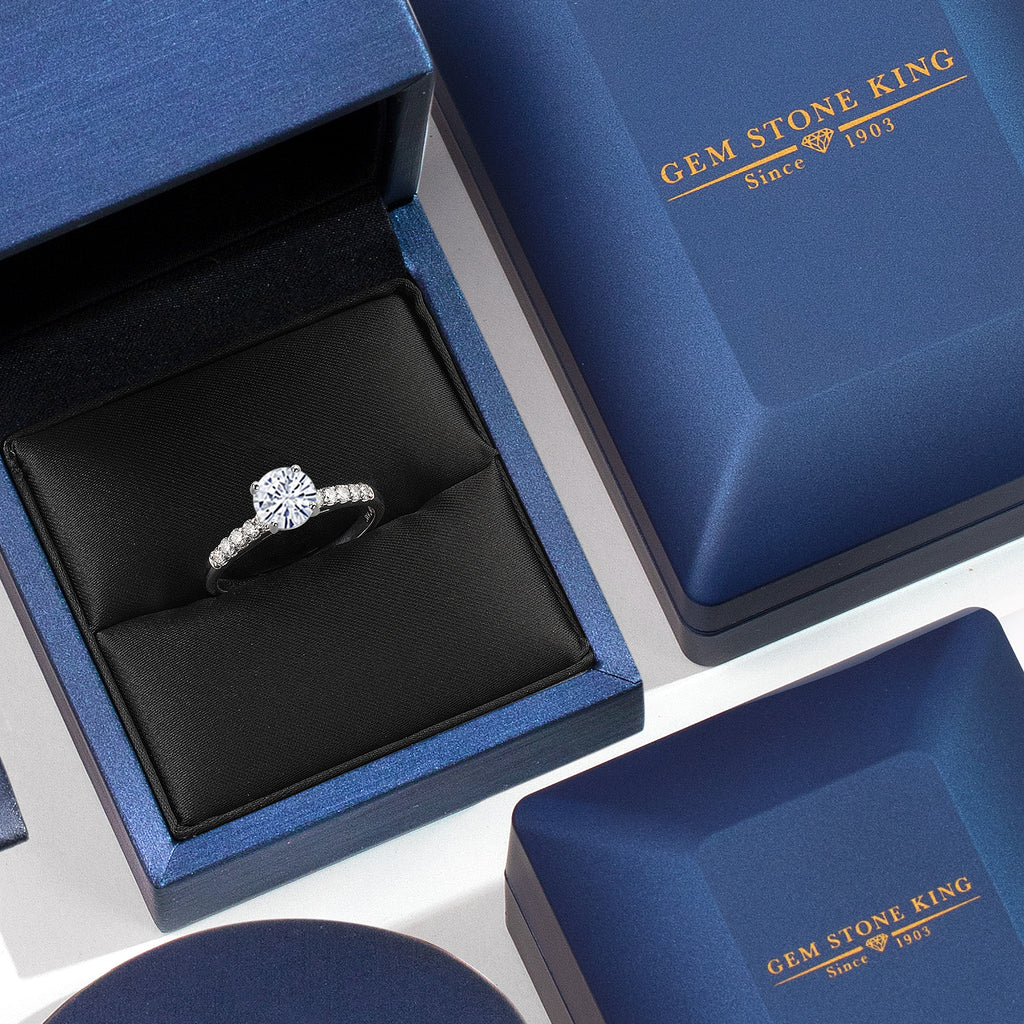 White Moissanite - April_Ring in 10K White Gold