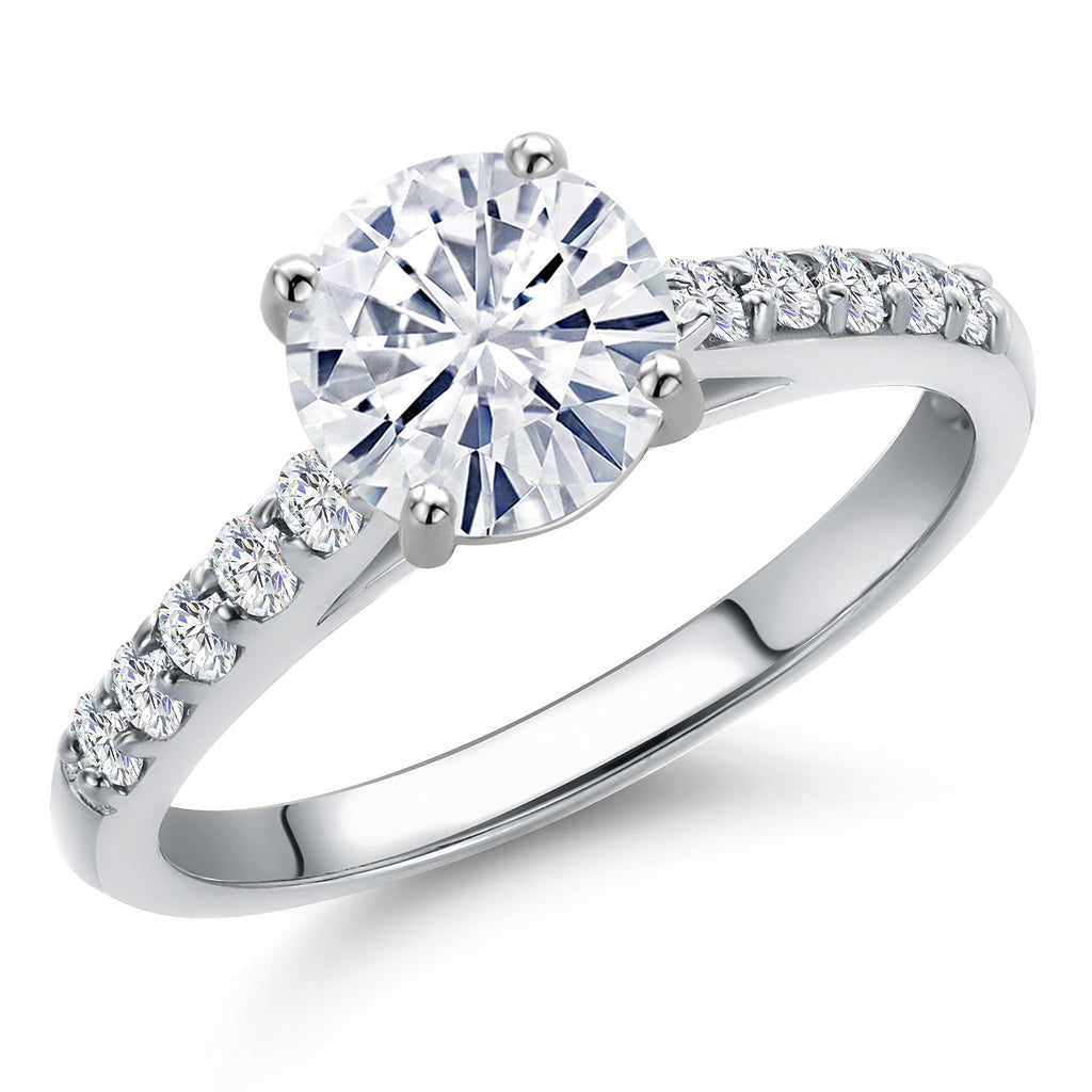 White Moissanite - April_5_Ring in 10K White Gold