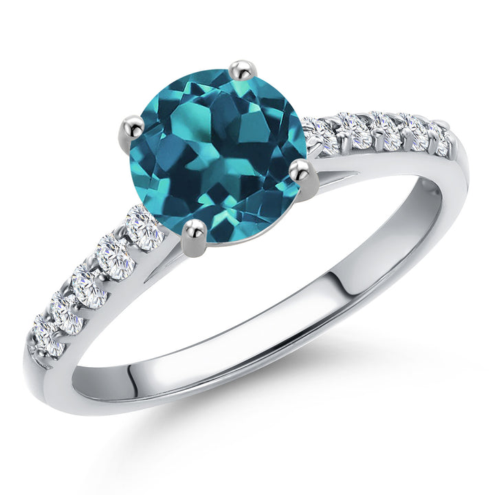 London Blue Topaz - November_5_Ring in 10K White Gold