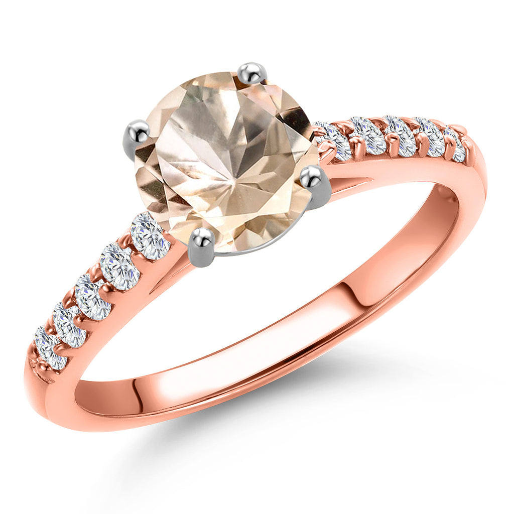 Morganite - October_9_Ring in 10K Two Tone Gold