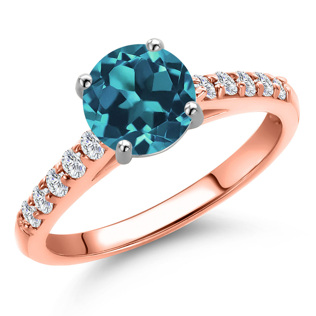 London Blue Topaz - November_9_Ring in 10K Two Tone Gold