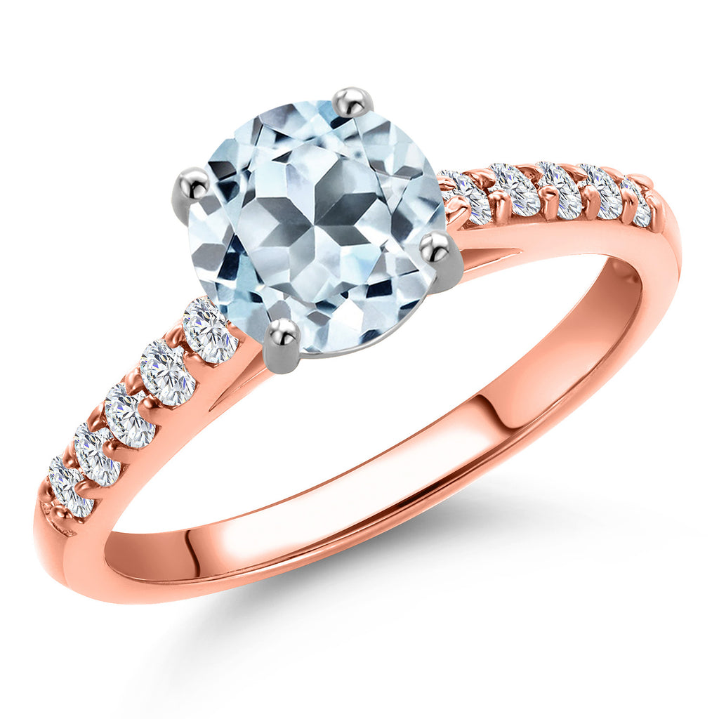 Sky Blue Topaz - November_7_Ring in 10K Two Tone Gold