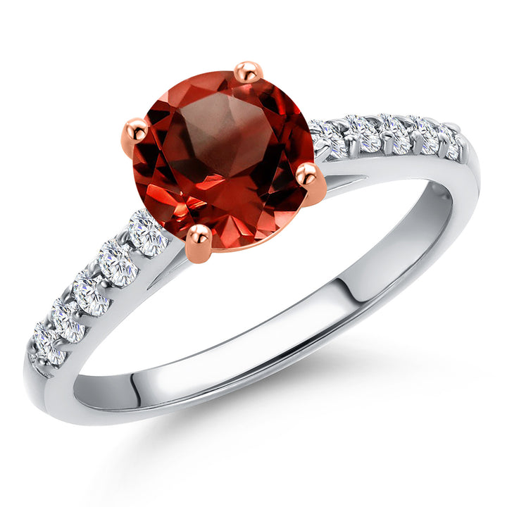 Garnet - January_5_Ring in 10K Two Tone Gold