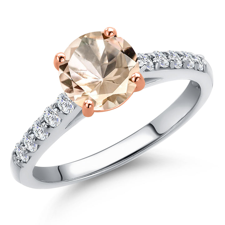 Morganite - October_5_Ring in 10K Two Tone Gold