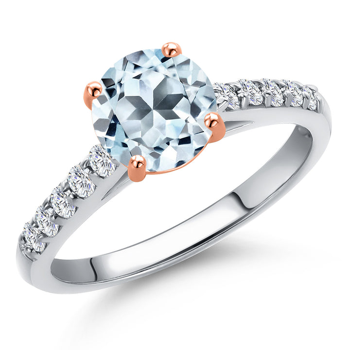 Sky Blue Topaz - November_5_Ring in 10K Two Tone Gold