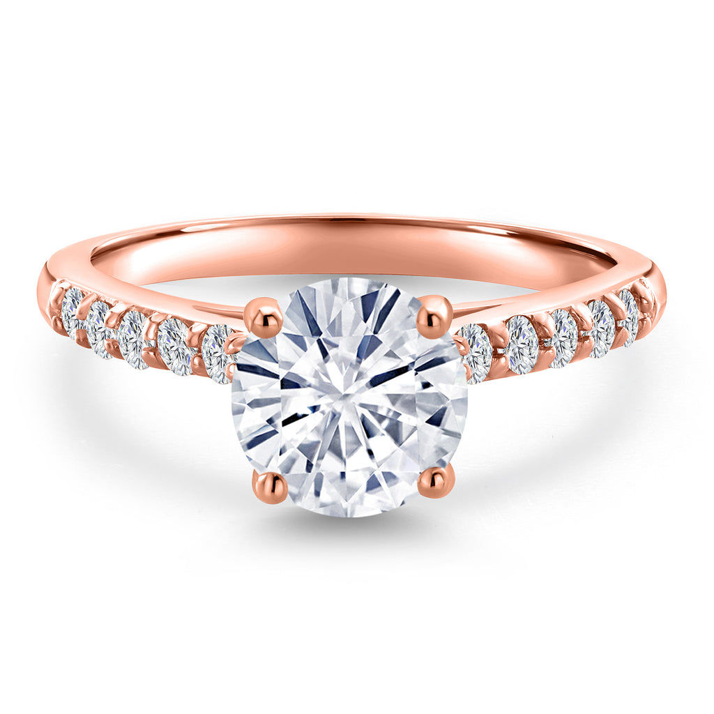 White Moissanite - April_Ring in 10K Rose Gold