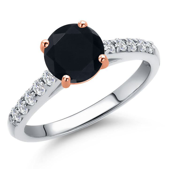 Onyx - December_5_Ring in 925 Sterling Silver and 10K Rose Gold