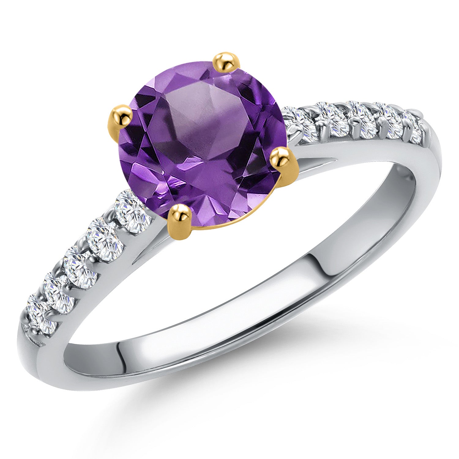 Amethyst - February_7_Ring in 10K Two Tone Gold
