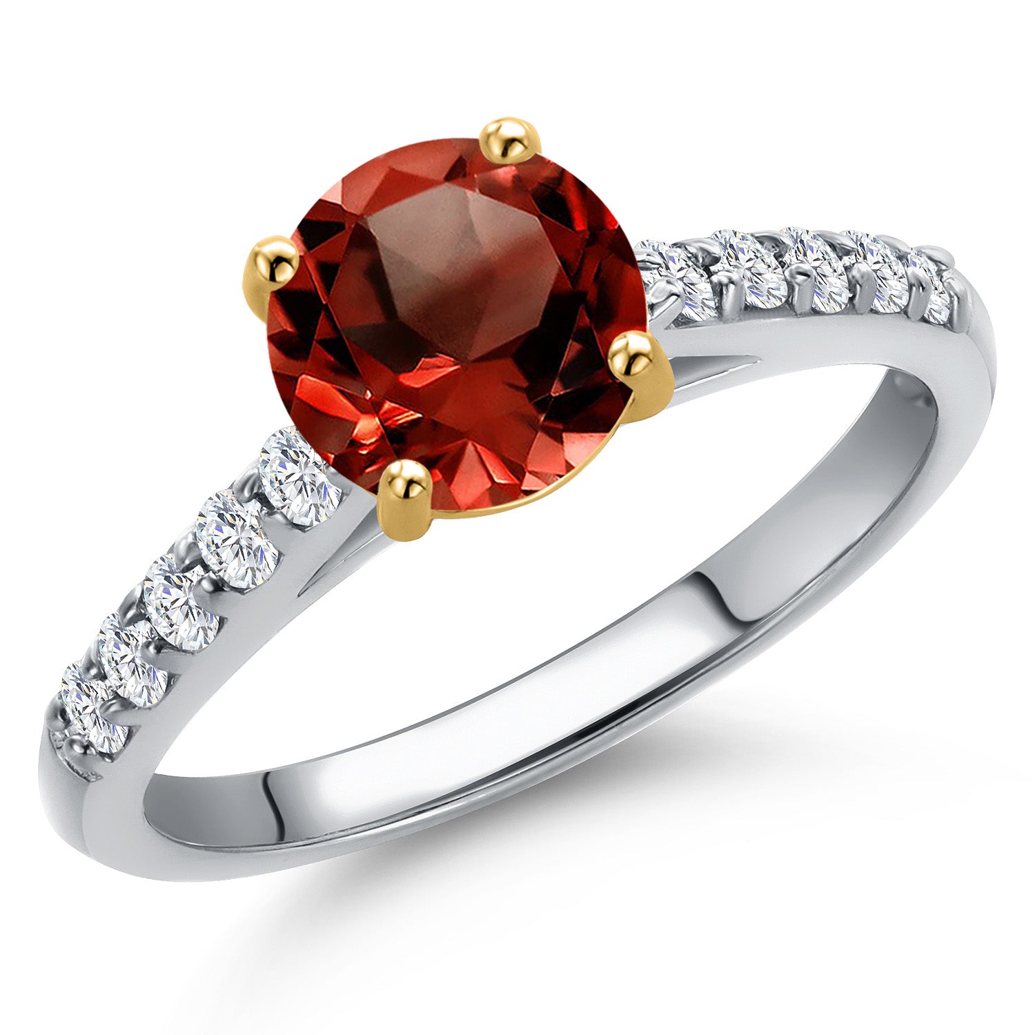 Garnet - January_5_Ring in 10K Two Tone Gold