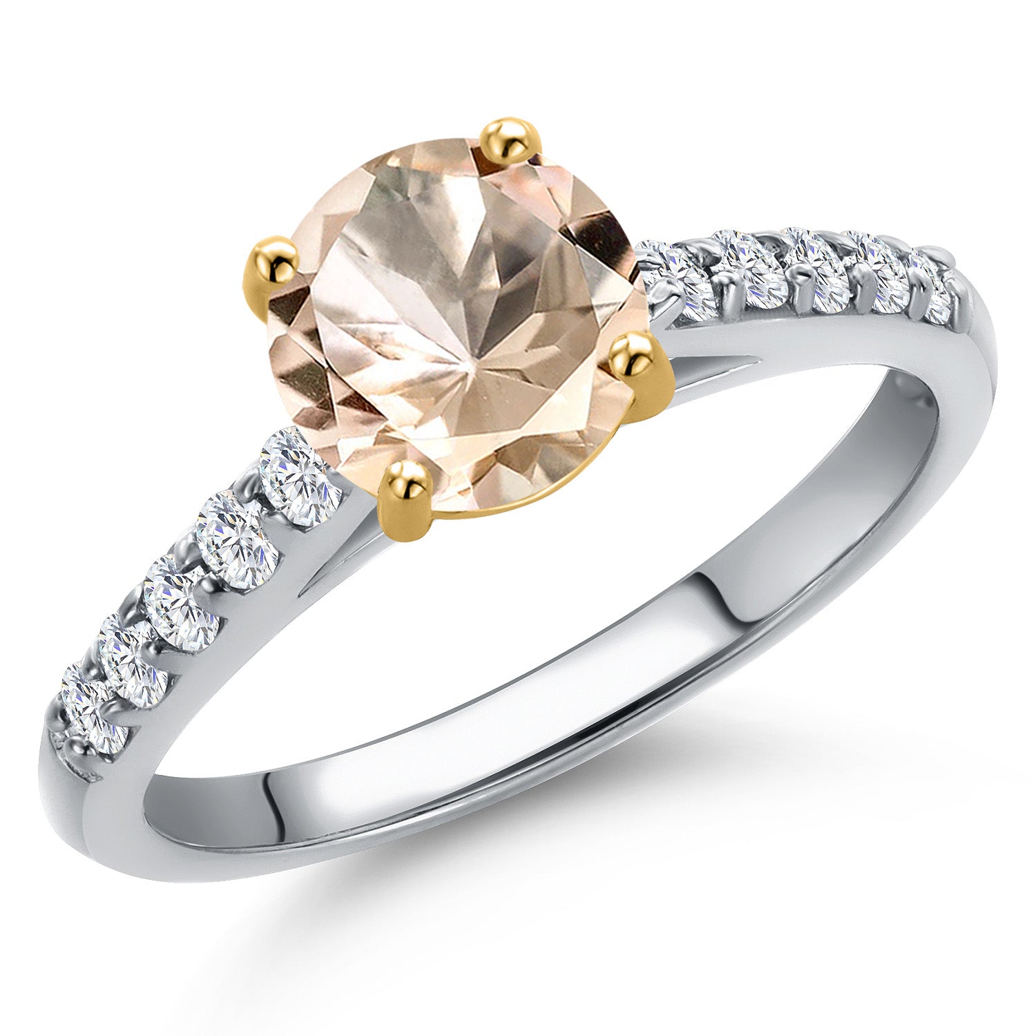 Morganite - October_9_Ring in 10K Two Tone Gold